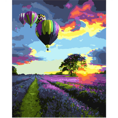 Картина по номерам Воздушные шары над лавандовым полем 40х50 см VA-2160