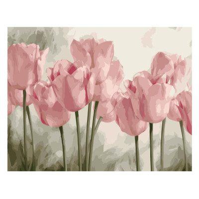 Картина по номерам Нежные розовые тюльпаны 40х50 см VA-2175