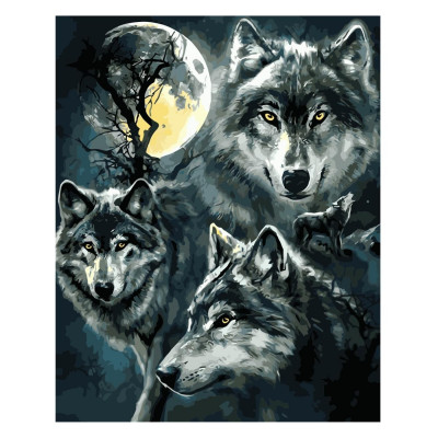 Картина по номерам Три волка 40х50 см VA-2509