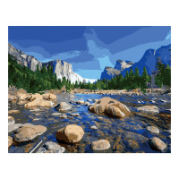 Картина по номерам Горы весной 40х50 см VA-2528