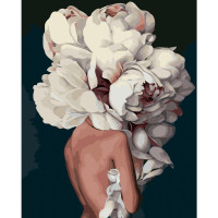 Картина за номерами Думки-піони Strateg з лаком розміром 40х50 см (VA-2536)