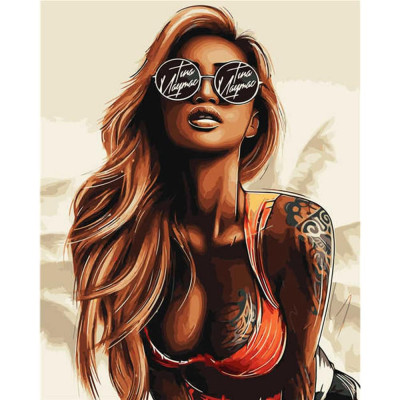 Картина по номерам Девушка с татуировкой 40х50 см VA-2567
