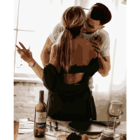 Картина за номерами Пристрастне побачення Strateg з лаком розміром 40х50 см (VA-2592)