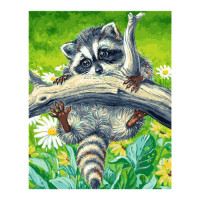 Картинка за номерами Єнот на гілці 40х50 см VA-2600