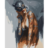 Картина по номерам Женщина-кошка 40х50 см VA-2601