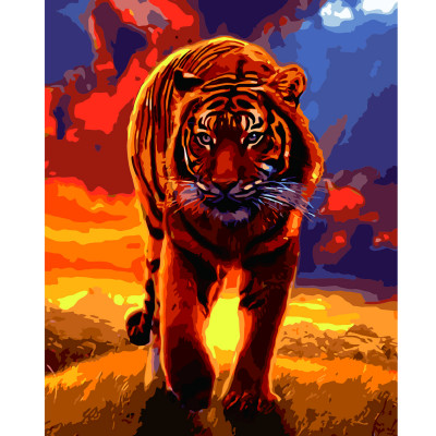 Картина за номерами Тигр на заході сонця 40х50 см VA-2623