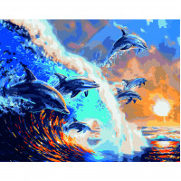 Картина по номерам Стая дельфинов 40х50 см VA-2624