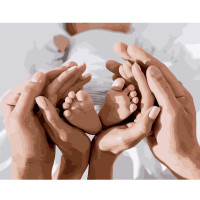 Картина за номерами Маленькі ніжки в долоні 40х50 см VA-2654