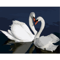 Картина по номерам Лебеди в воде 40х50 см VA-2662