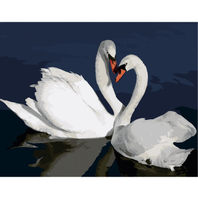 Картина по номерам Лебеди в воде 40х50 см VA-2662