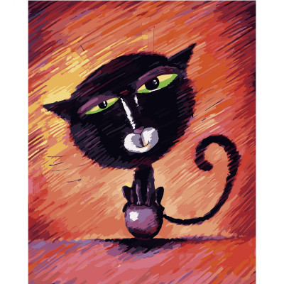 Картина за номерами Кіт на кульці 40х50 см VA-2663