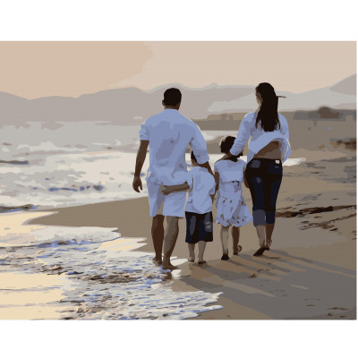 Картина по номерам Семейная прогулка вдоль берега 40х50 см VA-2665
