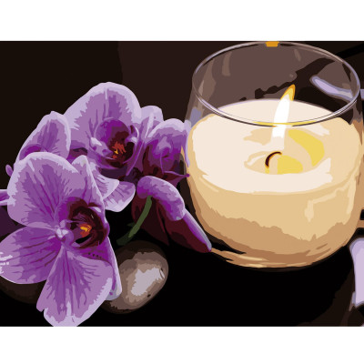 Картина по номерам Орхидея со свечкой 40х50 см VA-2666