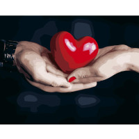 Картина по номерам Сердце в лодошках 40х50 см VA-2677