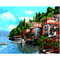 Картина за номерами Будиночки біля води 40х50 см VA-2692