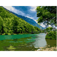 Картина за номерами Яскравий зелений краєвид 40х50 см VA-2709