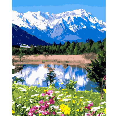 Картина за номерами Весняні гірські краєвиди 40х50 см VA-2815
