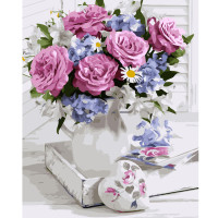 Картина по номерам Букет в фиолетовых оттенках 40х50 см VA-2924