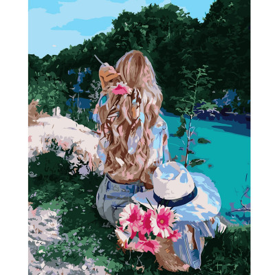 Картина за номерами Відпочинок біля річки 40х50 см VA-2967 Картина за номерами Відпочинок біля річки 40х50 см VA-2967