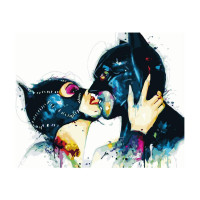 Картина за номерами Жінка-кішка та Бетмен 40х50 см VA-3017