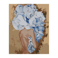 Картина по номерам Девушки с голубыми пионами 40х50 см VA-3043
