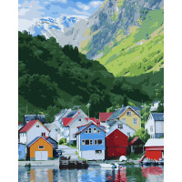Картина за номерами Будинки на воді 40х50 см VA-3167
