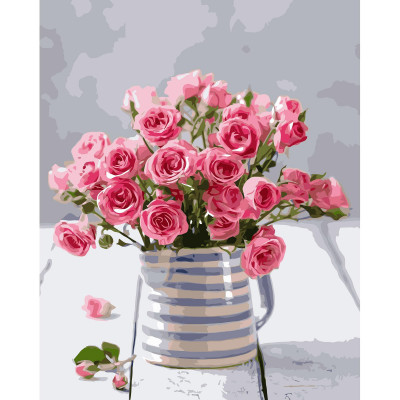 Картина за номерами Рожеві троянди 40х50 см VA-3168
