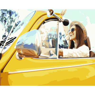 Картина за номерами Жовтий кабріолет 40х50 см VA-3189 Картина за номерами Жовтий кабріолет 40х50 см VA-3189