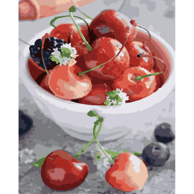 Картина за номерами Смачна черешня 40х50 см VA-3210 Картина за номерами Смачна черешня 40х50 см VA-3210