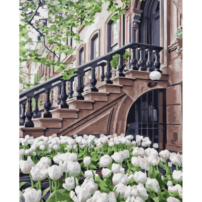 Картина по номерам Белые тюльпаны 40х50 см VA-3244