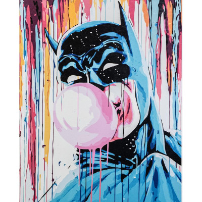 Картина за номерами "Бетмен з жуйкою" з лаком розміром 40х50 см