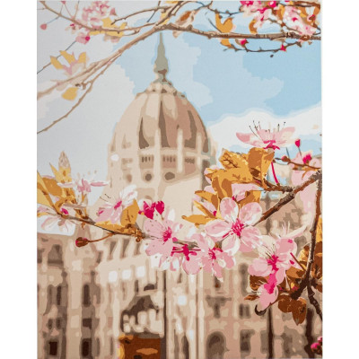 Картина за номерами "Будапешт навесні" з лаком розміром 40х50 см