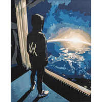 Картина за номерами "За вікном" з лаком розміром 40х50 см