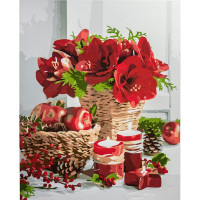 Картина за номерами "Червона композиція" з лаком розміром 40х50 см