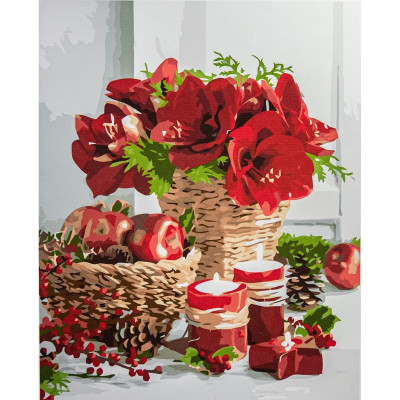 Картина по номерам "Красная композиция" с лаком размером 40х50 см Картина по номерам "Красная композиция" с лаком размером 40х50 см