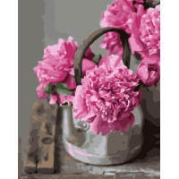 Картина за номерами Півонії в чайнику 40х50 см VA-3430