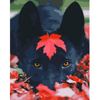 Картина за номерами Чорний пес 40х50 см VA-3442.