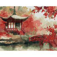 Картина по номерам Strateg ПРЕМИУМ Дождь в Китае с лаком размером 40х50 см VA-3509