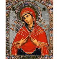 Картина по номерам Strateg ПРЕМИУМ Икона Семистрельная с лаком размером 40х50 см VA-3549