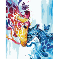 Картина за номерами Ніжність жирафів 30х40 см VAm-2220