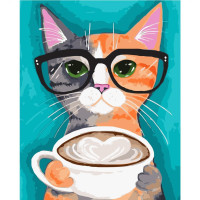 Картина по номерам Чашка кофе от кота 30х40 см VAm-2748
