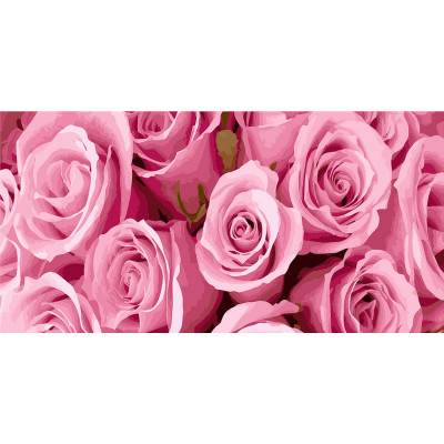 Картина по номерам Strateg ПРЕМИУМ Розовые розы Strateg размером 50х25 см (WW056)