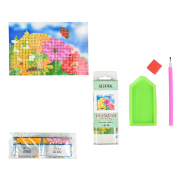 Алмазна мозаїка Strateg ПРЕМІУМ Гербери і метелики без підрамника розміром 10х15 см (YAB14425) Алмазна мозаїка Strateg ПРЕМІУМ Гербери і метелики без підрамника розміром 10х15 см (YAB14425)