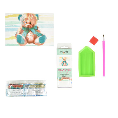 Алмазна мозаїка Strateg ПРЕМІУМ Плюшевий ведмідь без підрамника розміром 10х15 см (YAB21154) Алмазна мозаїка Strateg ПРЕМІУМ Плюшевий ведмідь без підрамника розміром 10х15 см (YAB21154)