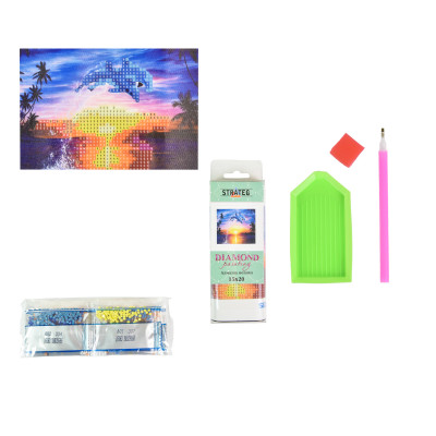 Алмазна мозаїка Strateg ПРЕМІУМ Дельфіни на заході сонця без підрамника розміром 10х15 см (YAB29566) Алмазна мозаїка Strateg ПРЕМІУМ Дельфіни на заході сонця без підрамника розміром 10х15 см (YAB29566)