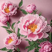 Алмазна мозаїка Strateg ПРЕМІУМ Рожева мрія на паперовій основі розміром 18х18 см (ZAV1818-13)