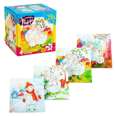 Пазлы Strateg 4 в 1 "Симейка Паффи" (рус) (20169) Пазлы Strateg 4 в 1 "Симейка Паффи" (рус) (20169)