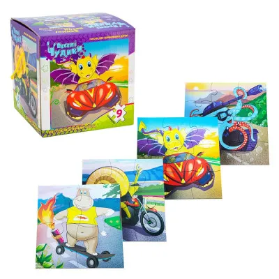 Пазлы Strateg 4 в 1 "Веселі чудики" (укр) (20170) Пазлы Strateg 4 в 1 "Веселі чудики" (укр) (20170)