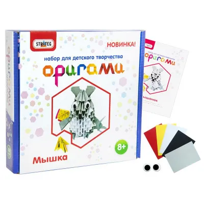 Набор для детского творчества Strateg "Модульное оригами: мишка" (рус) (203-3)