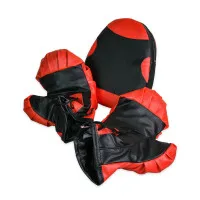 Боксерський набір червоно-чорні рукавички та лапа Strateg (2085)